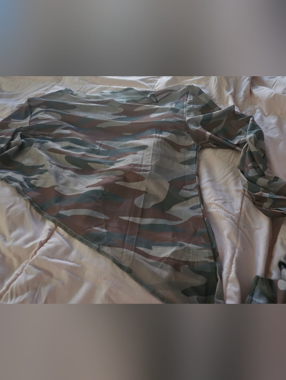 Women's Camouflage Long Sleeve Shirt Sheer- Green Camo